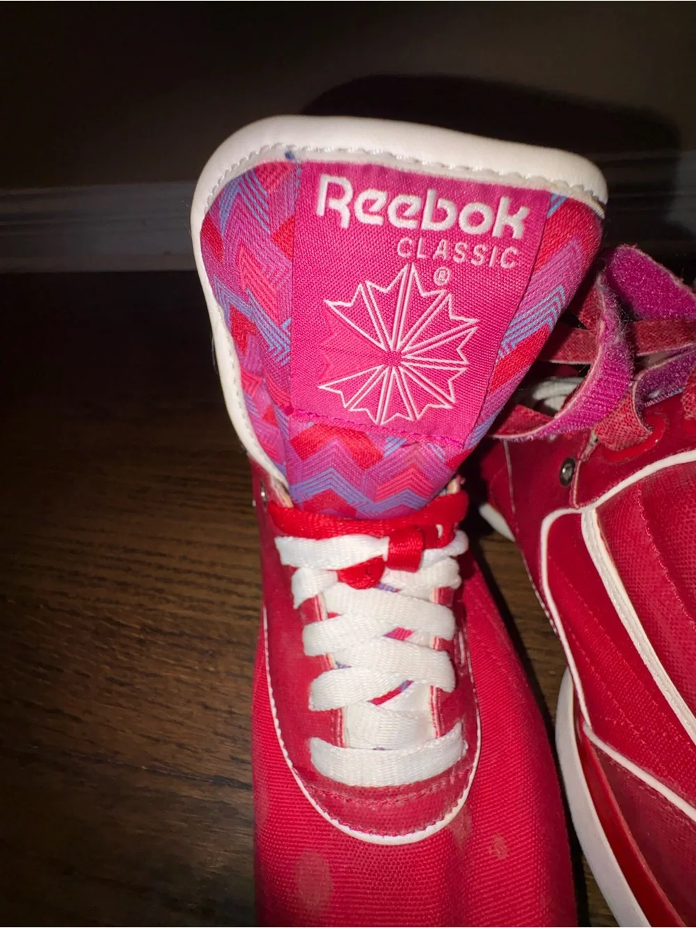 Reebok Kids Red High-Top Sneakers with White Laces